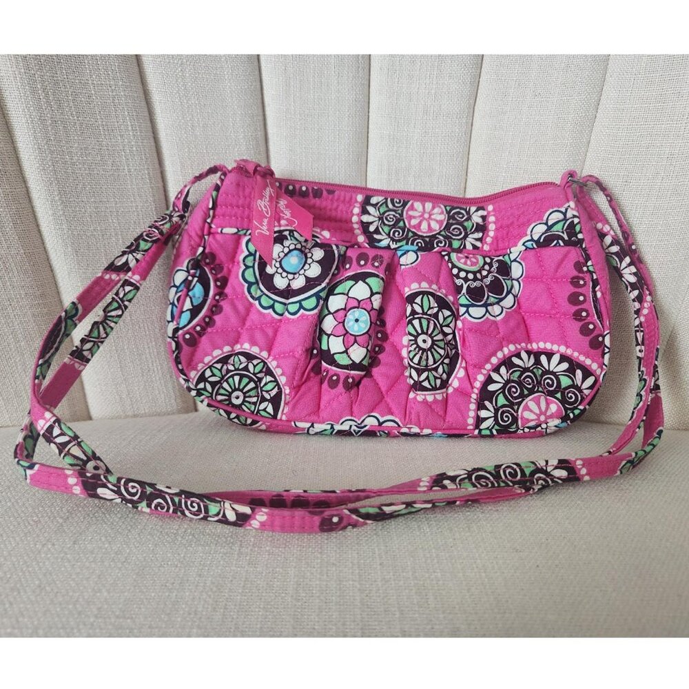 Vera Bradley cupcakes PINK bag crossbody purse zip mini small floral adjustable